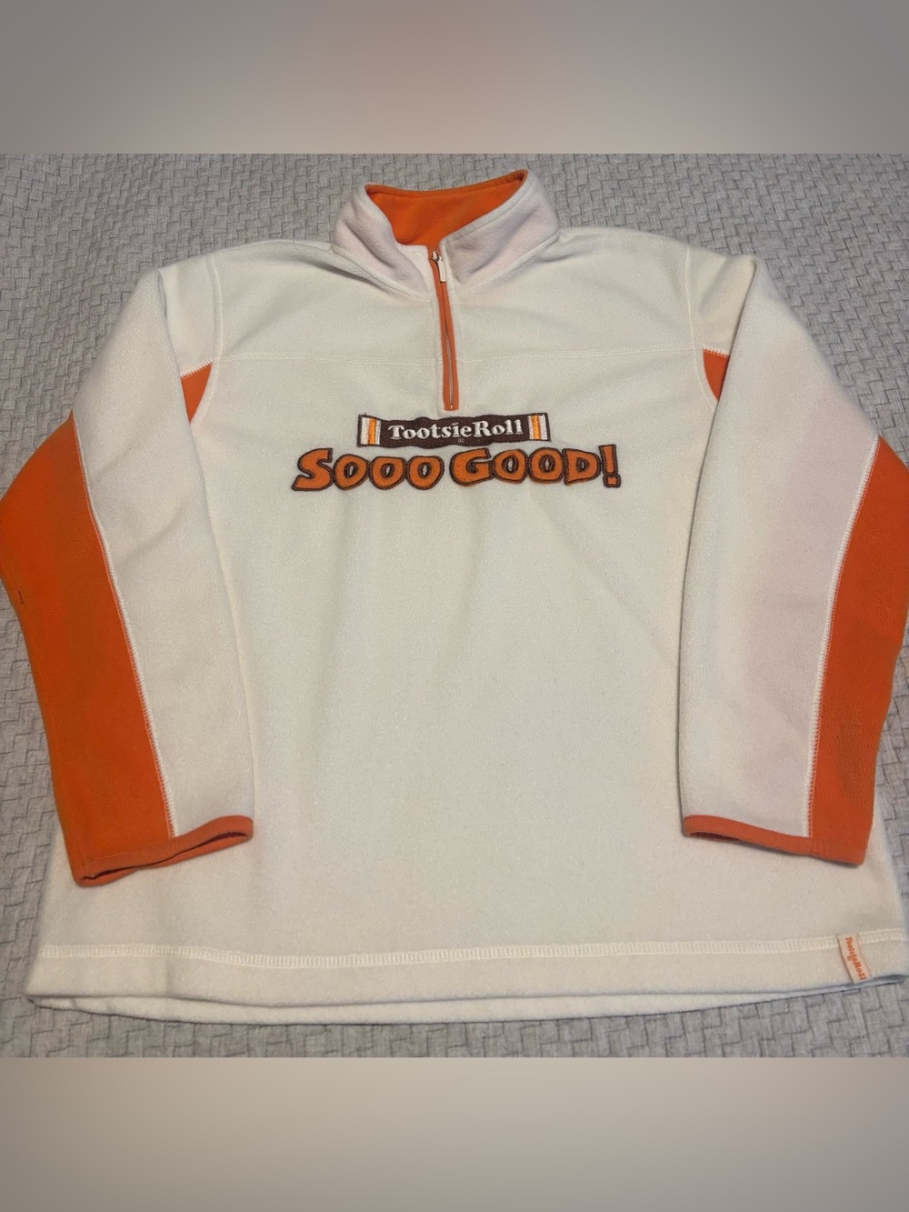 Vintage Tootsie Roll “So Good” Fleece Quarter Zip Pullover Size Medium